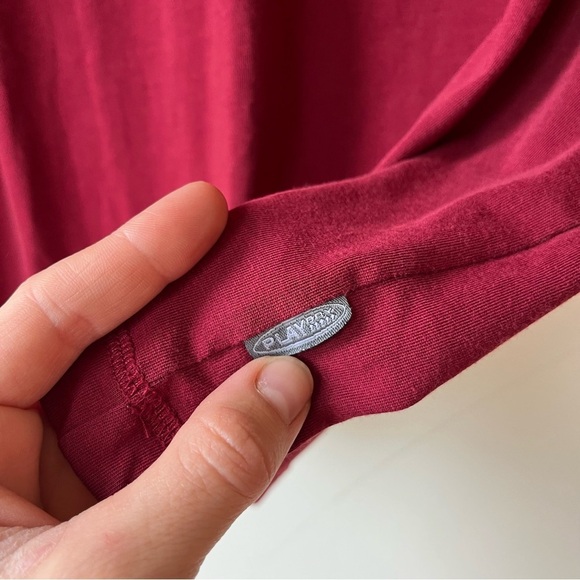 Reebok PlayDry Maroon Red Athletic T-Shirt Men’s Medium Polyester Cotton Retro - Picture 2 of 10